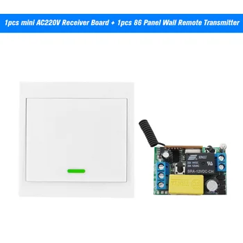 

AC220V Receiver 1 Gang 433MHz Push Button Wall Light Switch Panel Remote Transmitter with Sticker Remote Control Wireless Switch