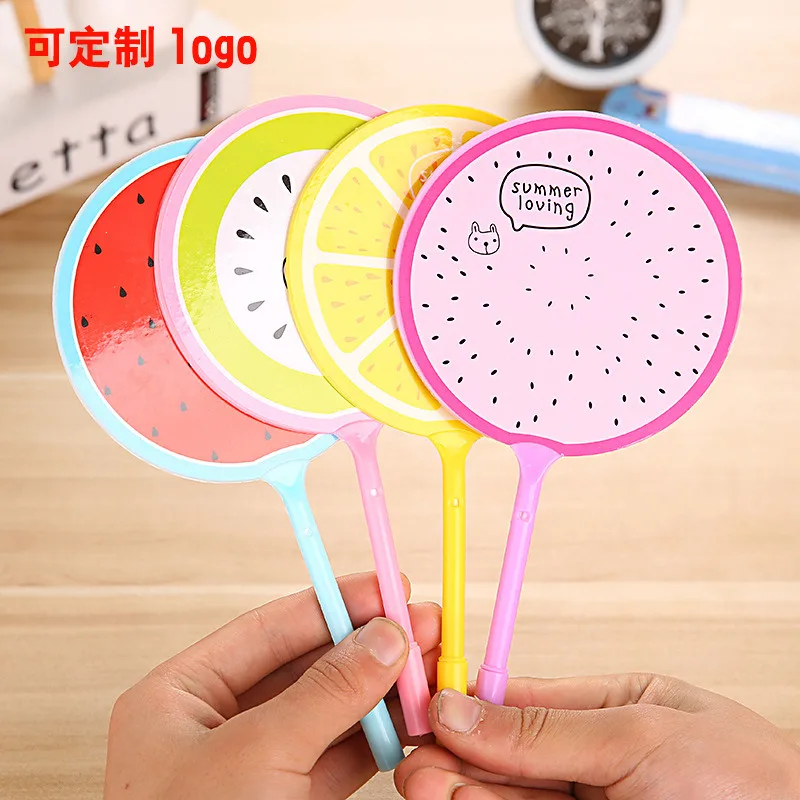 

3Pcs Creative Korean Fruit Fan Ballpoint Pen Cute Kawaii Kids Stationery Store Escritorio Rollerball School Tool Thing Item Shop