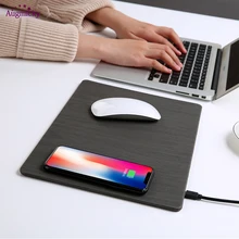 2018 мобильный телефон Qi Беспроводной Зарядное устройство зарядки Мышь мат из искусственной кожи Мышь Pad для iPhone X/8 плюс samsung S8 Плюс/Note 8