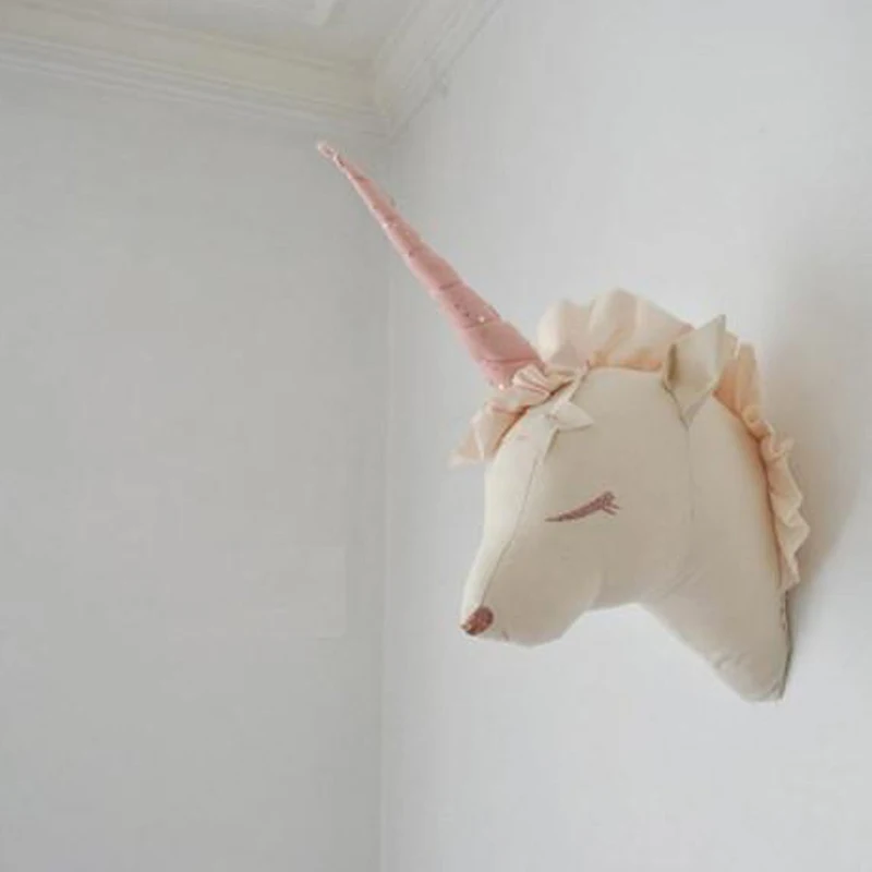 3D 25*20*55cm Cute Wall Mount Unicorn Head Hanging Door Wall Artwork Kids Room Decor