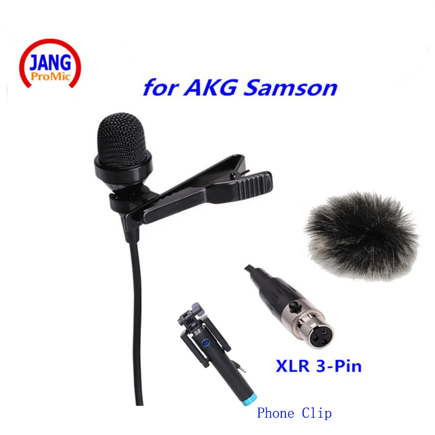 

Top Lapel Condenser Microphone Wired Microfone Condensador for AKG Samson Wireless Microphone Transmitter System Mini XLR 3Pin
