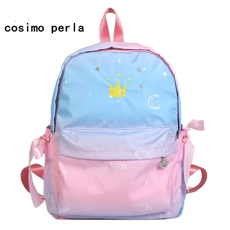 pink bookbags blue