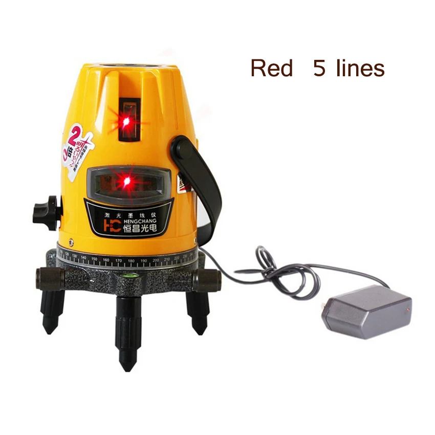 

1PC GP-QDX(235) Infrared Laser level meter 360 degree laser level 10 m / 1 mm Accuracy 220 v Red 5 lines Laser levels