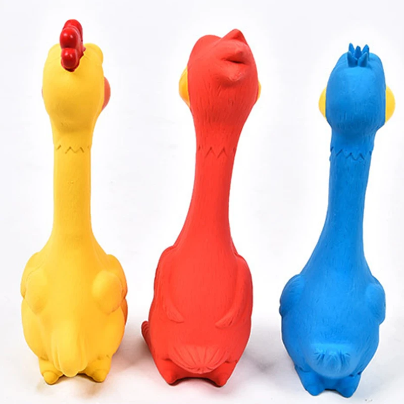 Cute Funny Screaming Chicken Big  Puppy Interactive Chewing Depressurize Chicken Dog Toy Cleaning Teeth Small Pet Squeaker Toy20