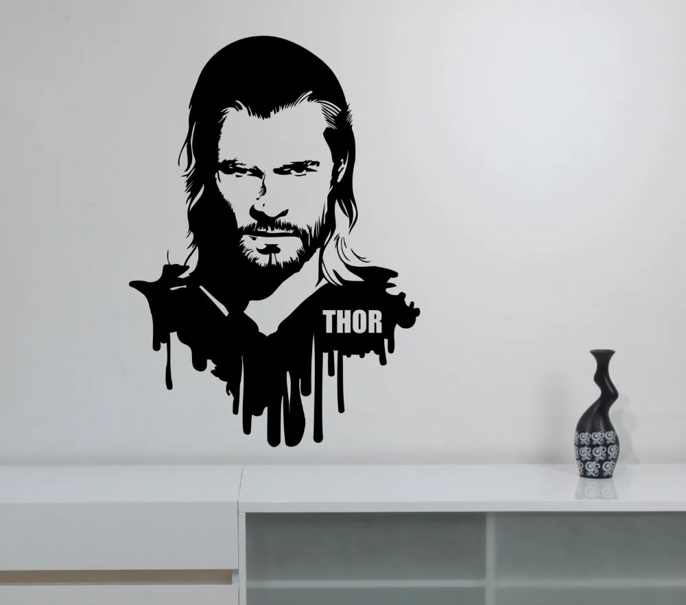

Thor Vinyl Wall Decal Removable Sticker Marvel Superhero Home Art Decoration Kids Boys Room Bedroom Playroom Windows Decor WW-72