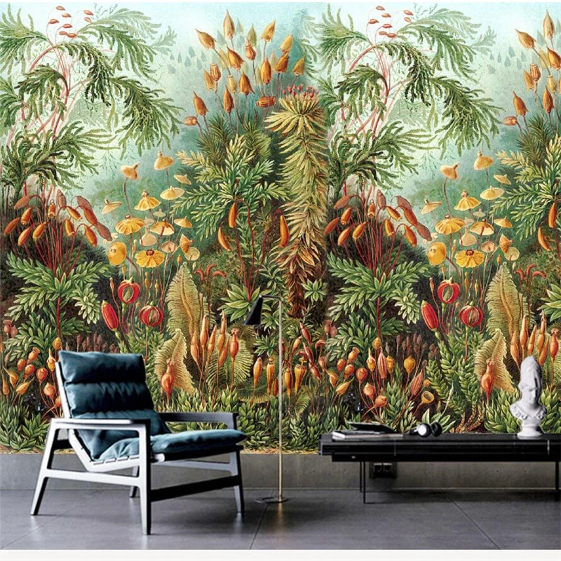 

beibehang papel parede Custom wallpaper European Retro Tropical Yulin Woods Living Room Backdrop Wall wallpaper for walls 3 d