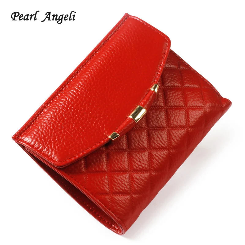 

Pearl Angeli Rfid Genuine Leather Women Wallet Lady short Wallet Female Coin Purse Women'S wallet Purse Clutch Handy Portomonee