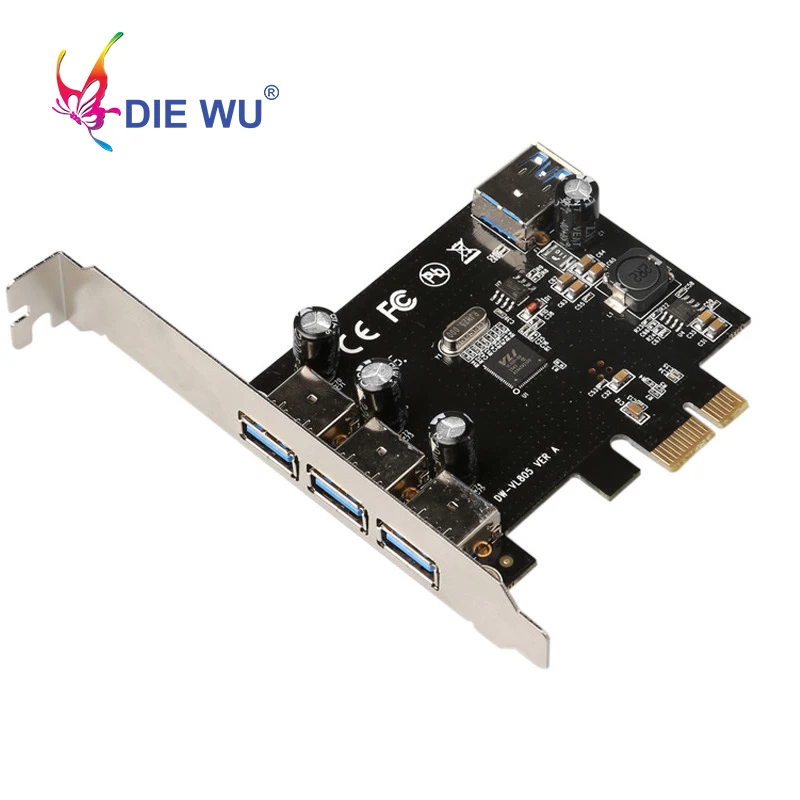 3+ 1 порта USB3.0 плата расширения для через PCI Express X1 до 3 внешних+ 1 внутренний PCIe Riser card TXB049