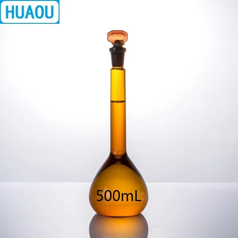 Мерная колба HUAOU объемом 500 мл класс А аналогичная с одной градиентной отметкой и