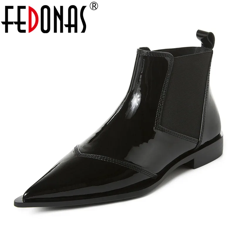 

FEDONAS 2020 Fashion Shoes Genuine Leather Women Ankle Boots Warm Autumn Winter Short Boots Women Party Wedding Chelsea Boots