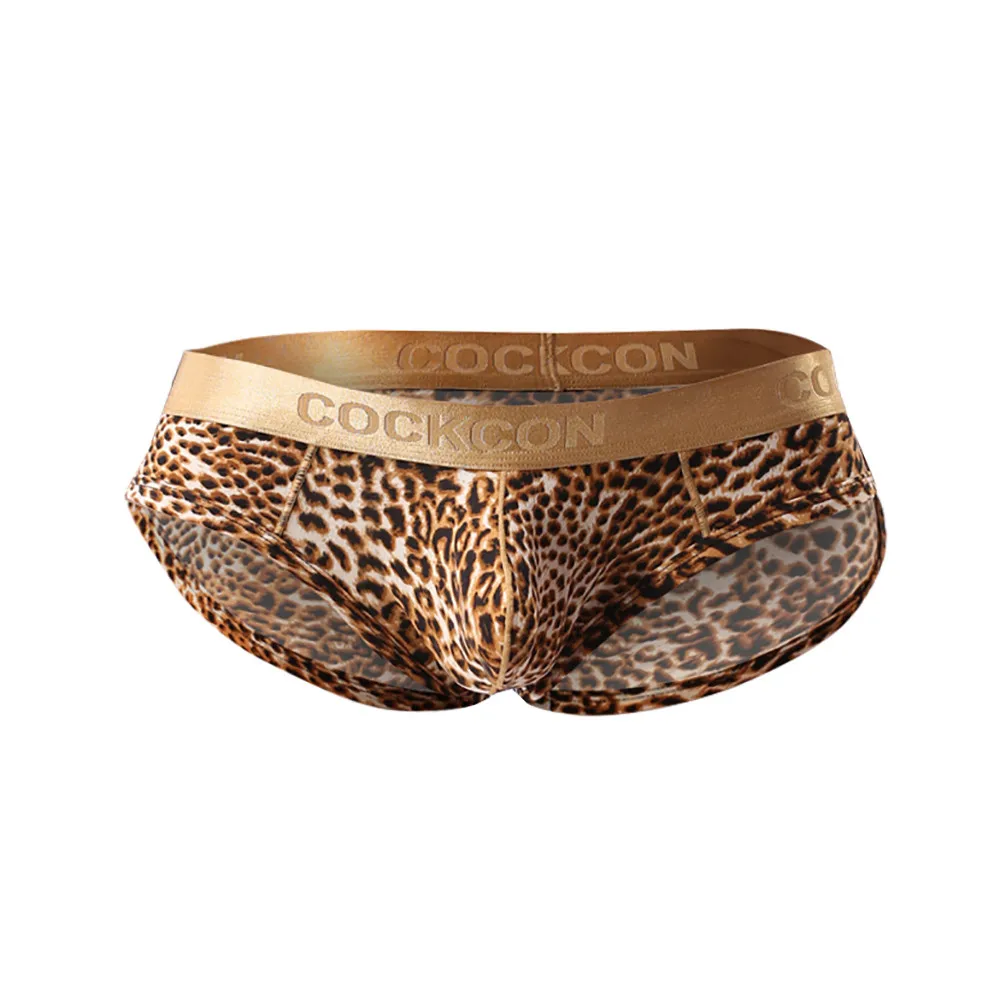 

Men's Underwear New Sexy Golden Rim Leopard Low Waist Soft and Comfortable Breathable Briefs Fashion Casual Daily Bragas #Z