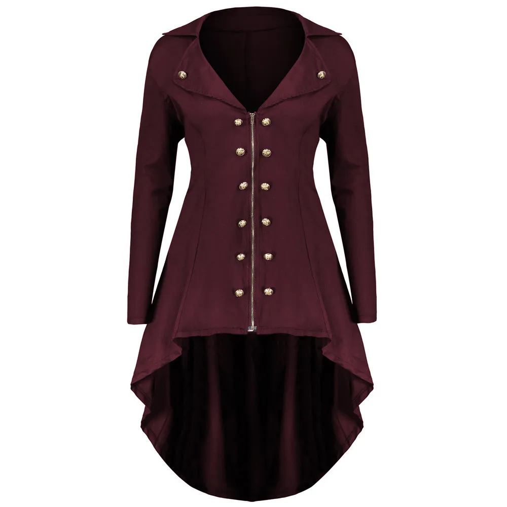 coats and jackets women Fashion Button Zipper Coat Tunic Plus Size