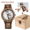 Custom LOGO Printing Your Own Photo Men Watch Unique Bamboo Wood Wristwatch Anniversary Christmas Gift For Lovers and Families 1