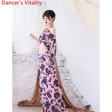 Весна лето танец живота одежда печать пряжа Топ длинная юбка комплект индийский Восточный Костюм для танцев