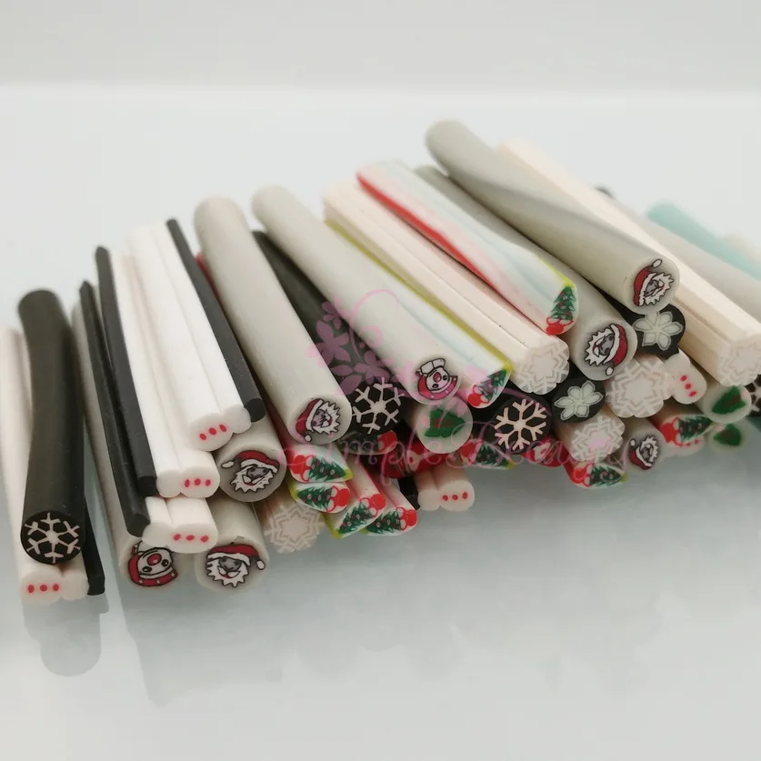 

1 Pack 50pcs Sticks Fimo Polymer Clay Decoration 5CM Length 3D Nail Art Manicure Cellphone Case Scrapbook DIY Design Accessories
