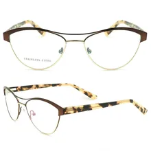 MONGOTEN Ретро Женская Новая мода полный обод из нержавеющей стали Кошачий глаз дизайн рецептурные линзы очки Анти-усталость очки для чтения