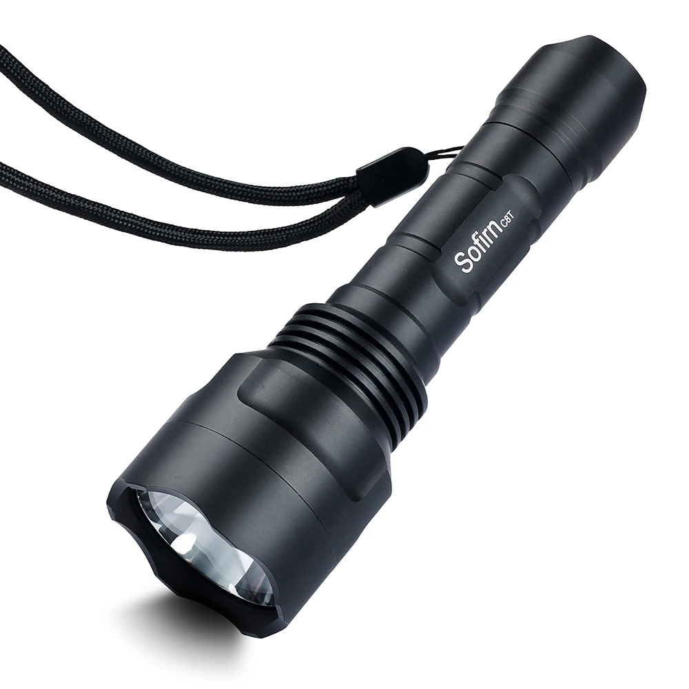 Lâmpada com 18650 Sofirn Tático Lanterna Led 18650 Poderoso Cree Xpl oi Alta Potência 1310lm Edc Tocha Bateria C8t Kit 3 Sofirn c8t kit tático lanterna led 18650