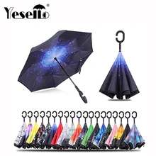 Дропшиппинг складной обратный зонтик двойной слой перевернутый ветрозащитный дождь автомобиля зонты для женщин мужчин