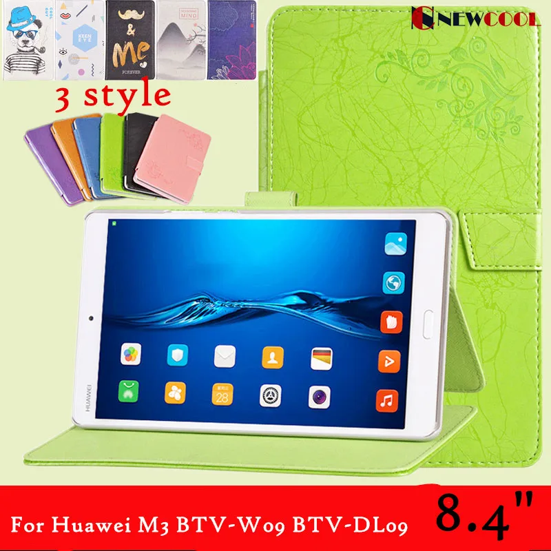 

Floral Print Filp Cover For Huawei MediaPad M3 8.4 inch Tablet PC Protective Case For Huawei M3 BTV-W09 BTV-DL09 Shell +Gift