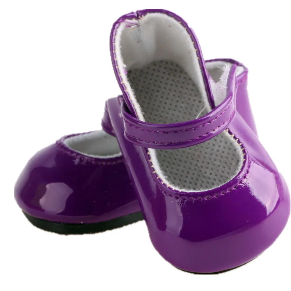 2016 New Arrival Purple Leather Shoes For American Girl Dolls 18'' Inch