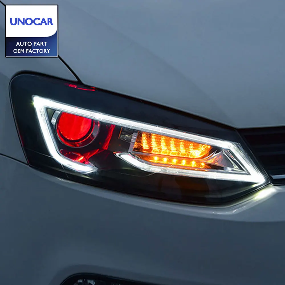 Автомобильная фара для VW Polo СВЕТОДИОДНЫЙ Фонарь 2011-2018 новые поло фары DRL H7 D2H Hid