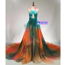 Длинное платье цвета радуги для женщин для сценического танца, сексуальное платье для дня рождения, вечерние платья для ночного клуба, костюм певицы, вечерний наряд для празднования