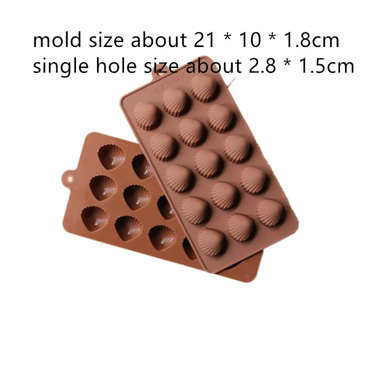 

Wholesale silicone rubber mold 15-conneted Small shell shape chocolate ice cube Molds Hand Making Soap Silicone Mold