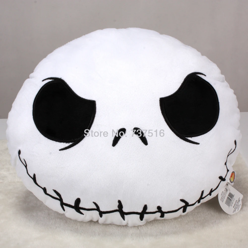 

New Arrival Hot Sell The Nightmare Before Christmas Jack Round White Big Eyes plush Pillow Stuffed Cushion Soft
