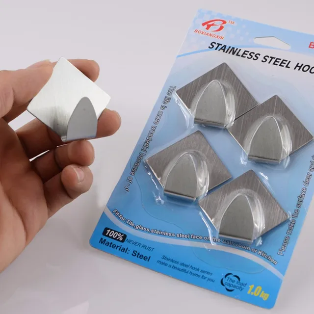 FS5 Stainless Steel Self Adhesive Hooks Tiles Glass Strong Sticky