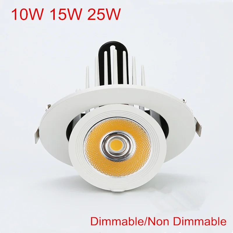 10W 15W 25W Dimmable LED Trunk Downlight COB Ceiling 360 Degree Rotation recessed led Indoor Light AC110 220V + Driver 10W 15W 25W Dimmable LED Trunk Downlight COB Ceiling 360 Degree Rotation recessed led Indoor Light AC110 220V + Driver