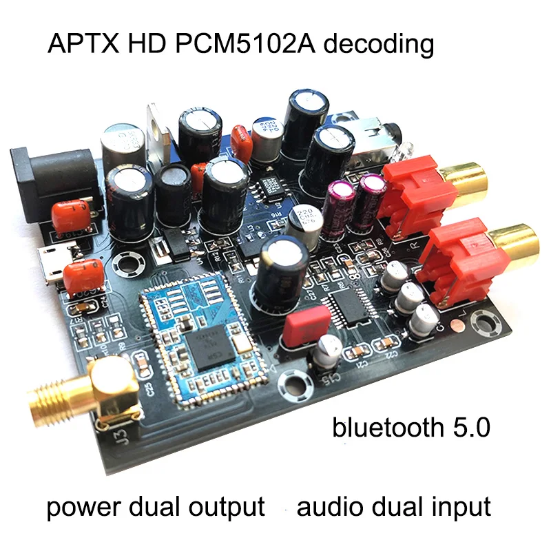 CSR8675 Bluetooth 5.0Receiver Board PCM5102A I2S DAC Decoder Board APTX HD Wireless Audio Module Support 24BIT With Antenna