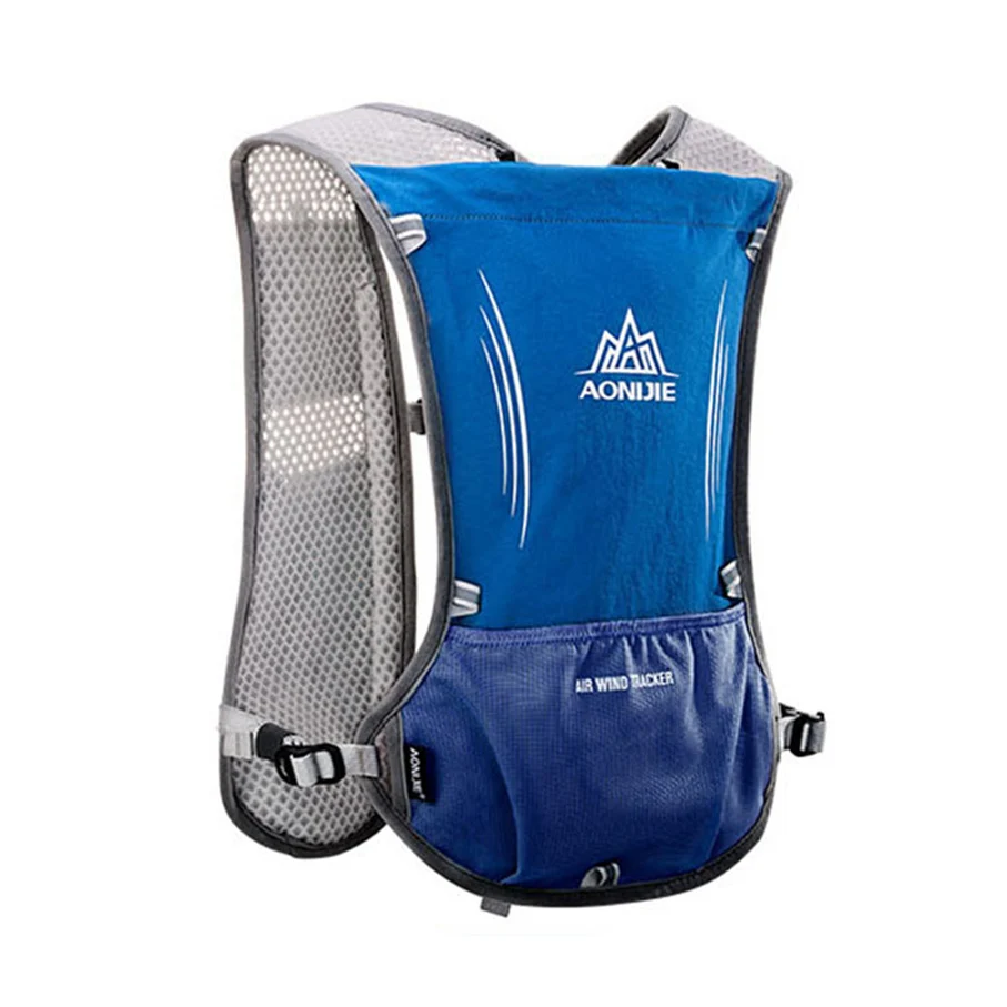AONIJIE 5L легкие сумки для бега, рюкзак, для занятий спортом на открытом воздухе, для бега, марафона, походная сумка, гидратационный жилет, пакет, 1,5 л, сумка для воды - Цвет: blue no bottle