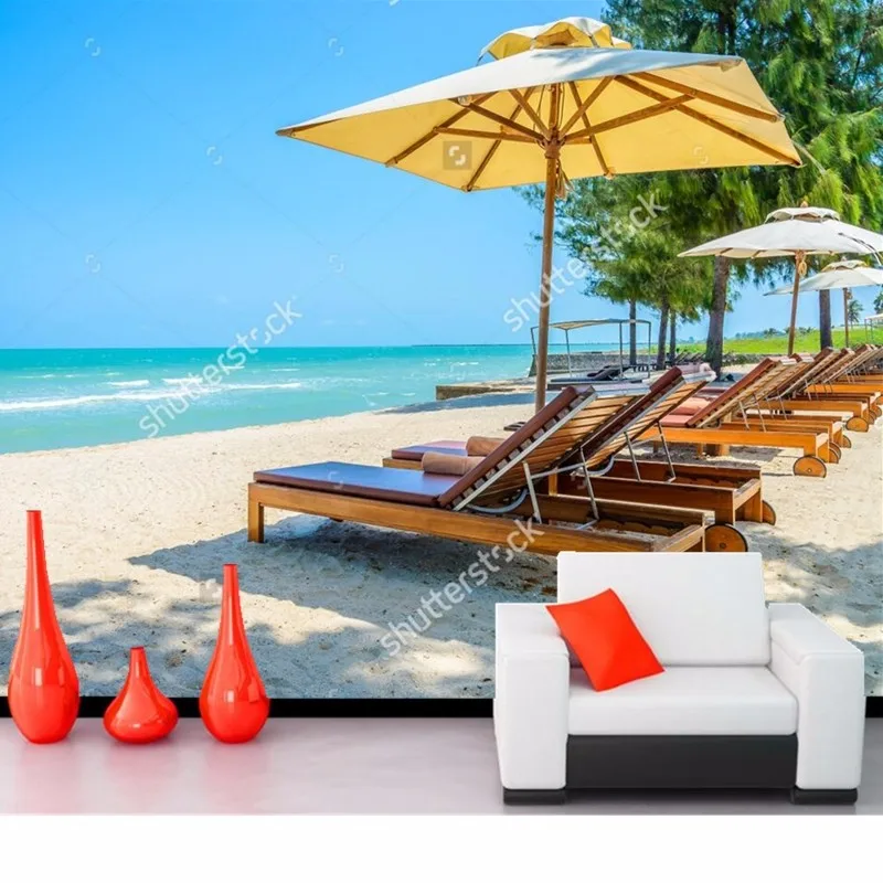 ビーチ壁紙 ベッドビーチ上トロピカルビーチ 自然風景リビングルーム寝室店背景ビニール壁紙 Beach Wallpaper High Quality Wallpaper Homewallpaper Aliexpress