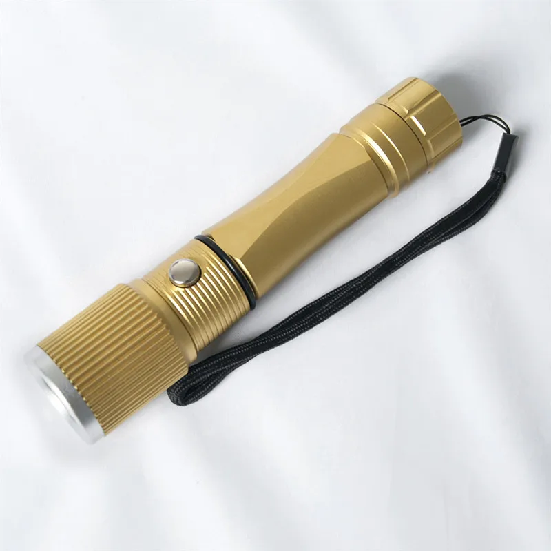 2016 new New High Quality Tactical 2500LM Gold XML Q5 LED Rechargeable 18650 Battery Flashlight
