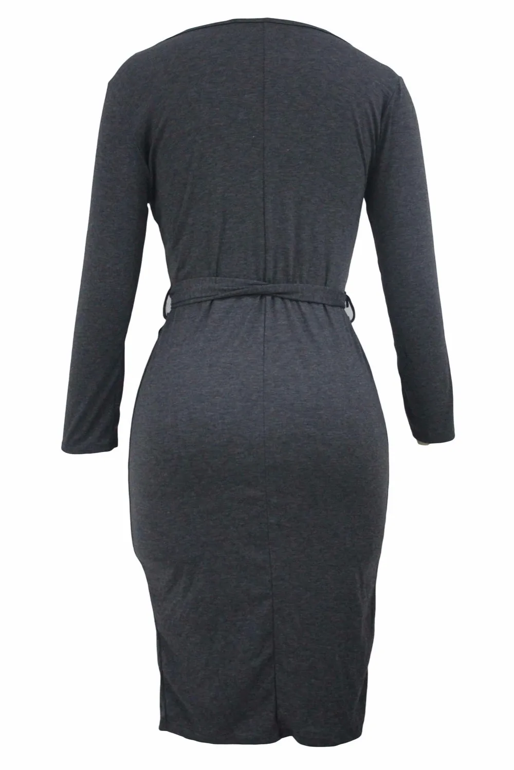 Gray-Long-Sleeve-Button-Down-Midi-Dress-with-Sash-Belt-LC61385-11-3