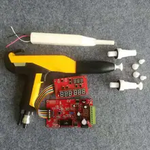 Весь набор машина для нанесения порошкового покрытия электростатический пистолет-распылитель+ каскад+ Цифровая печатная плата с дисплеем и кнопками