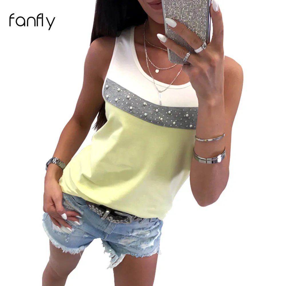 round neck patchwork vintage sleeveless t shirts