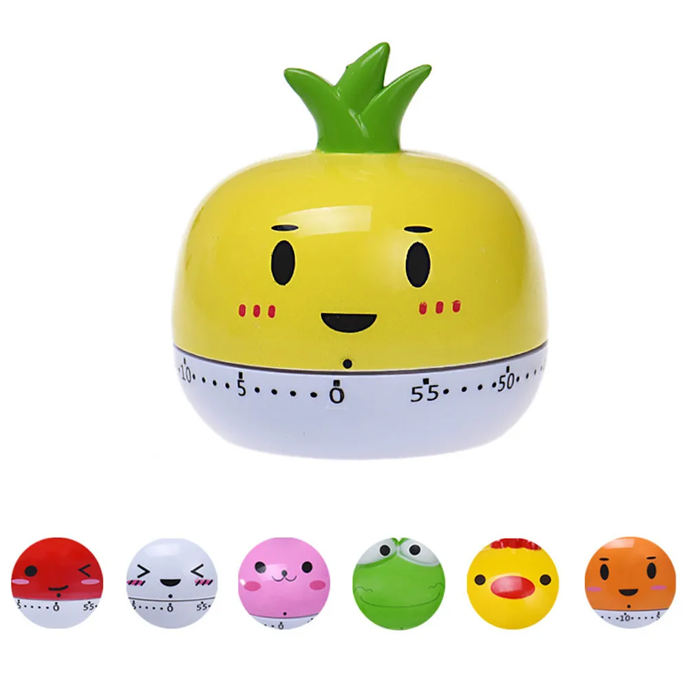 

Cartoon Animal Vegetable Shape 60 Minute Timer Easy Operate Kitchen Timer Cooking Baking Helper Kitchen Tools Home Decoration