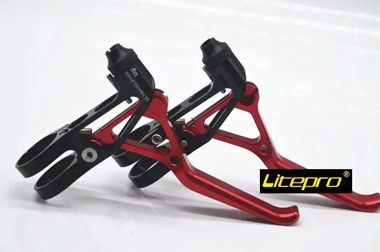 Litepro 22.2mm Ultimate Ultralight 32g V Brake Lever CNC Hollow Alloy City Bicycle Folding Bike Brake Levers Taiwan Technology