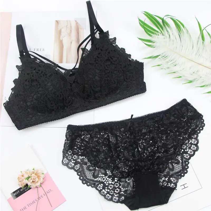 Летние пикантные Для женщин s косточек кружевные бюстгальтеры и наборе нижнего