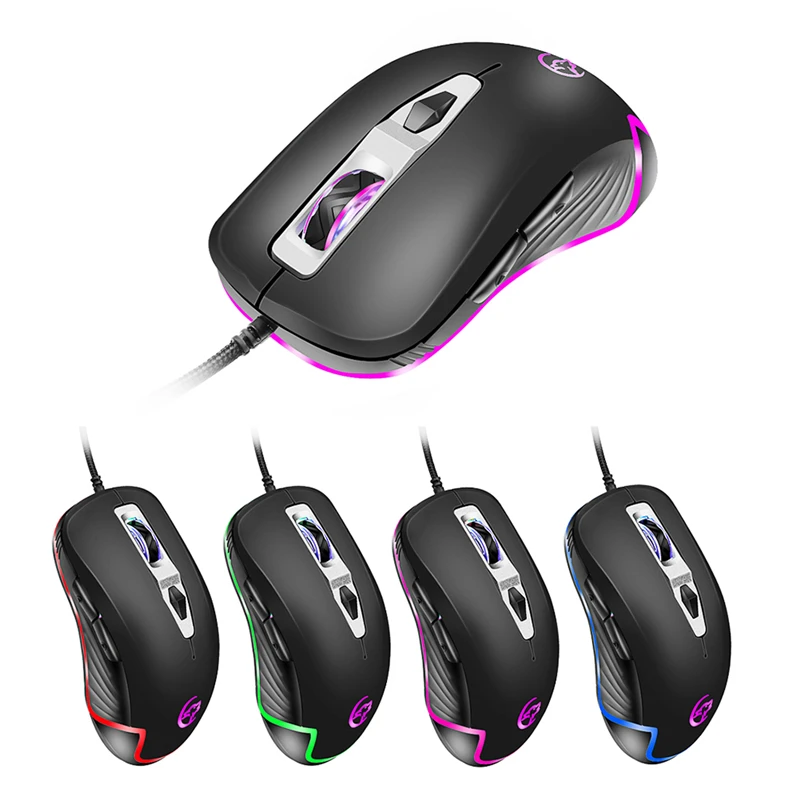 USB Проводная 3200 dpi оптическая игровая мышь RGB дыхательный светильник/Поворотная лампа с подсветкой эргономичная компьютерная мышь для ноутбука