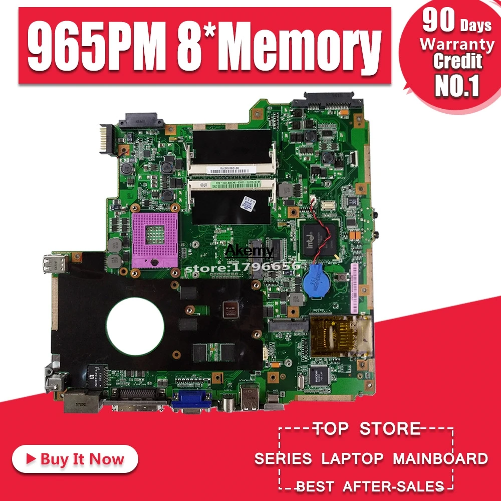 

Z96S Laptop motherboard for ASUS Z96S S96S Test original mainboard 965PM 8*Memory