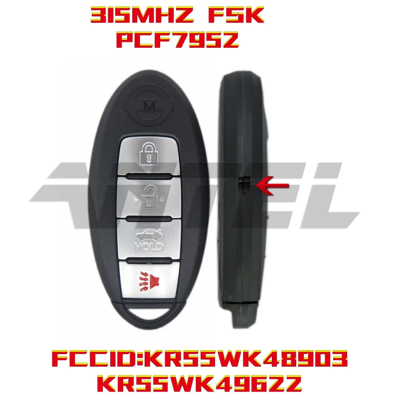 ANTEL для Nissan Teana Altima Maxima для Infiniti KR55WK48903 умный дистанционный брелок 4 кнопки дистанционный ключ 315 МГц