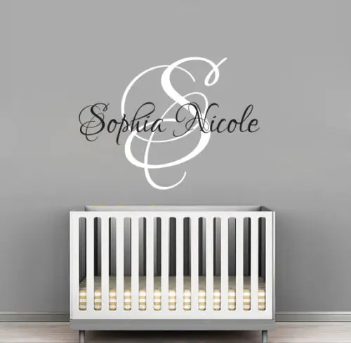 W156 Personalized Name Monogram Wall Decal - Nursery Vinyl Wall Decals - Name Wall Decor(