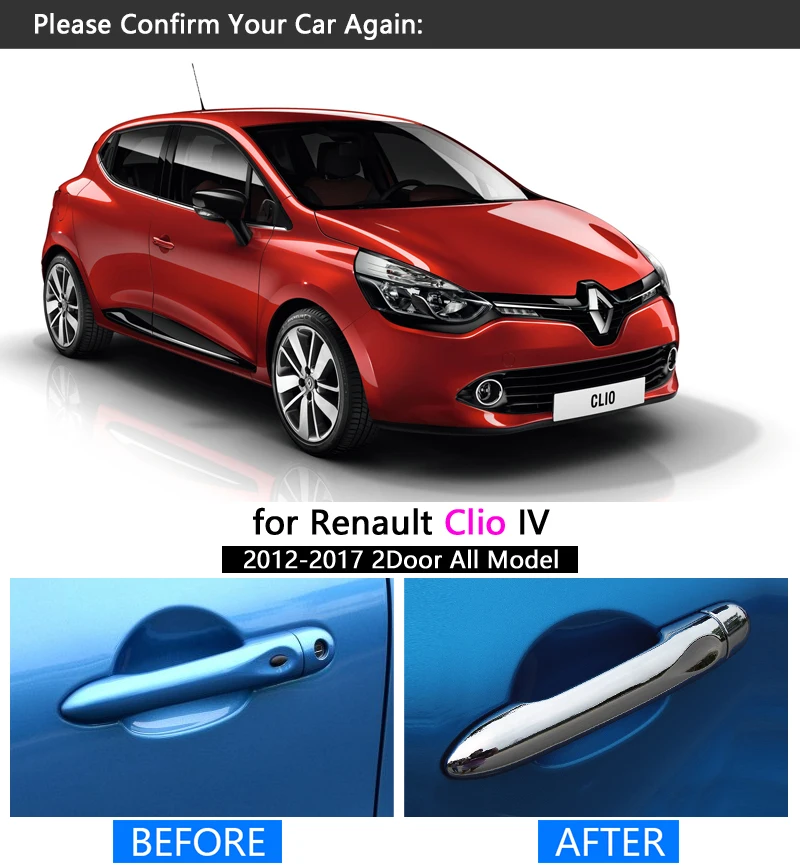 Auto türgriff abdeckung für Renault Clio IV Clio 4 mk4 abs Chrom Auto  türgriff abdeckung Zubehör - AliExpress
