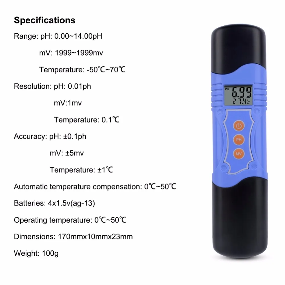 orp temperatura 0-14.00 1999mv -50 7070c 3