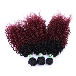 Delice 16-20inch Ombre Kinky Curly Hair Weaving Synthetic Jerry Curl Hair Extensions Weft For Women Delice 16-20inch Ombre Kinky Curly Hair Weaving Synthetic Jerry Curl Hair Extensions Weft For Women