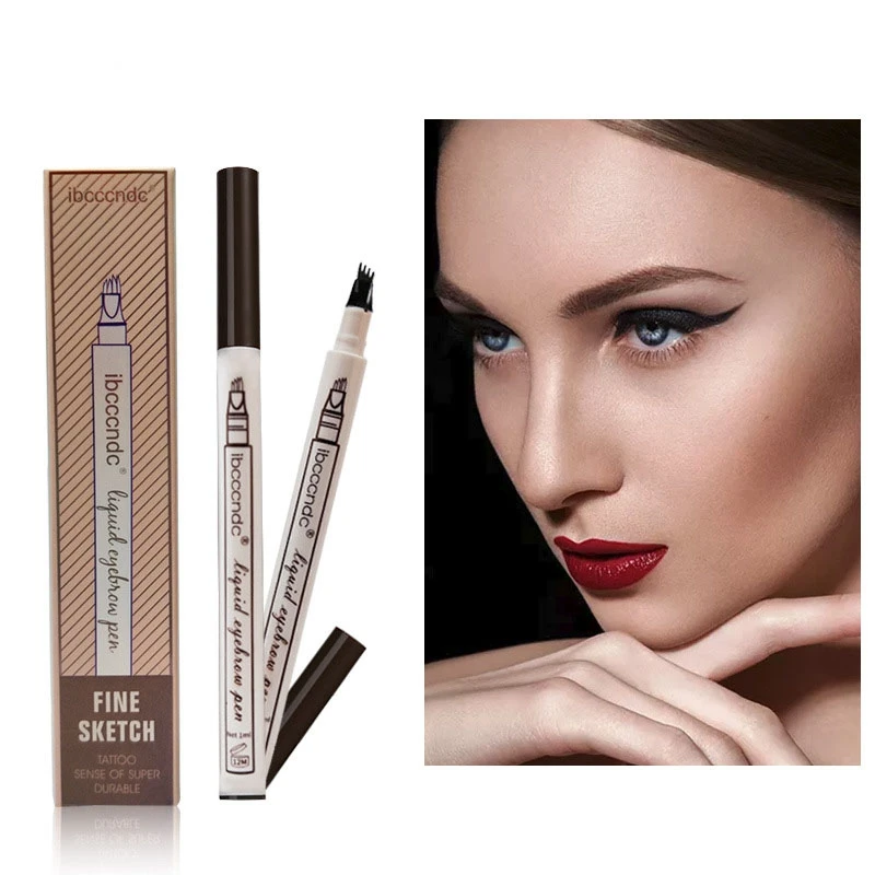 Водонепроницаемый вилка Совет бровей Тату Pen тонкой эскиз Liquid Eye Brow Pencil прочный