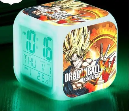 Dragon Ball детские часы светодиодный Будильник украшение дома reloj despertador 7 цветов флэш цифровые часы - Цвет: Темно-синий