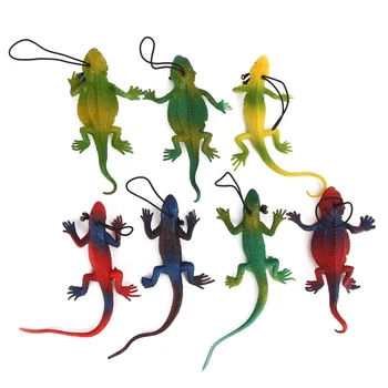 

2pcs/lot Animals PVC gift collection Model Action Figure simulation Lizard Soft dolls cartoon Decorative Color Random 2pcs